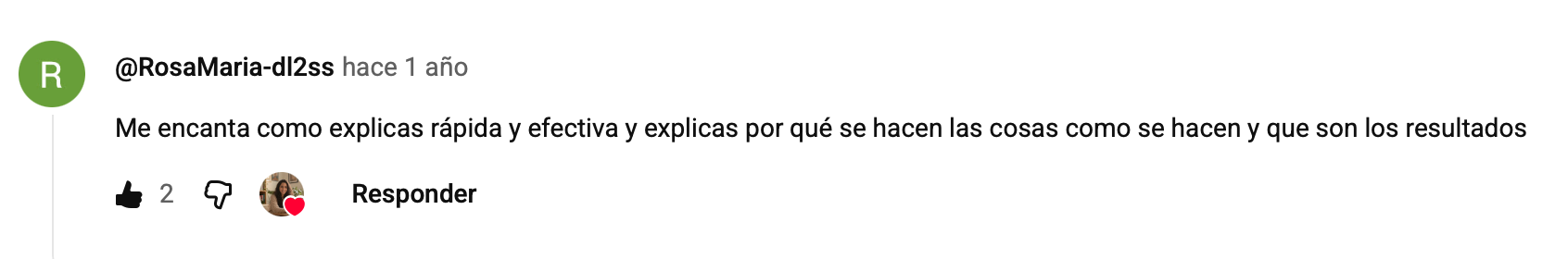 Comentario en YouTube