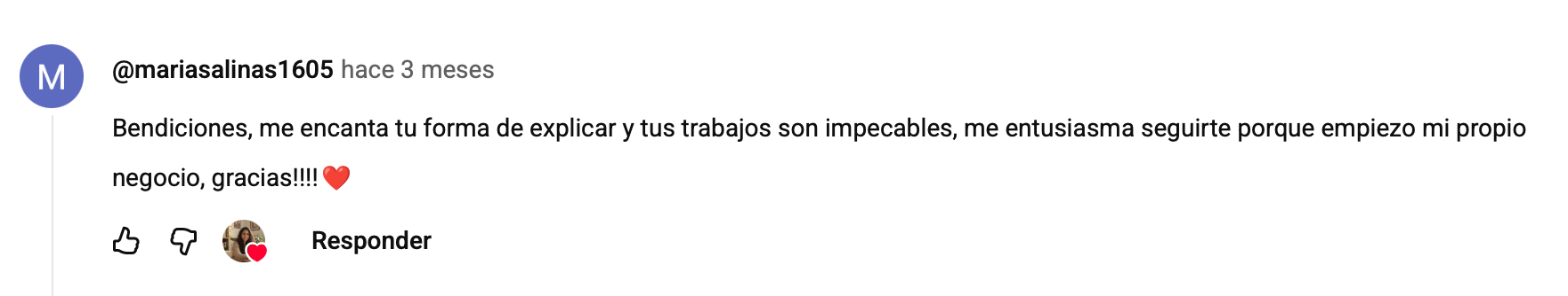 Comentario en YouTube