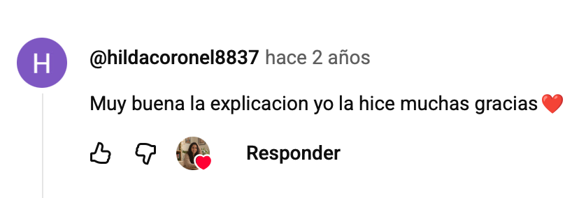 Comentario en YouTube